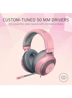 RAZER Razer Kraken Gaming Headset, Lightweight Aluminum Frame, Retractable Noise Isolating Microphone, For PC, PS4, PS5, Switch, Xbox One, Xbox Series X & S, Mobile, 3.5 mm Audio Jack - Quartz Pink  - Image 2