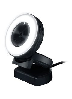 Razer Kiyo Streaming Webcam, Full HD 1080p 30 FPS / 720p 60 FPS, Ring Light w/Adjustable Brightness, Built-in Microphone, Works with Zoom/Teams/Skype for Conferencing and Video Calling - Black