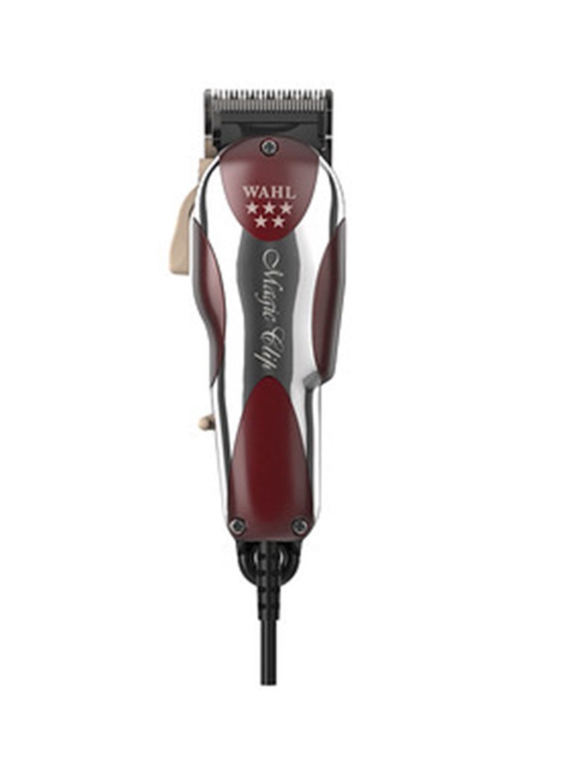 Wahl Professional 5 Star Magic Clip Clipper | Corded | 8 Attachment Combs | Surgical Blade | 3 Pin - GCC Red/White/Silver 20.3x7x7.6cm - Image 1