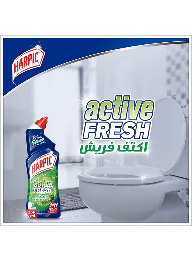 Harpic - Active Fresh Pine Toilet Cleaner, Pack Of 3 750ml - Image 1