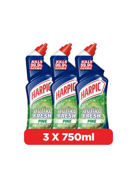 Active Fresh Pine Toilet Cleaner, Pack Of 3 750ml
