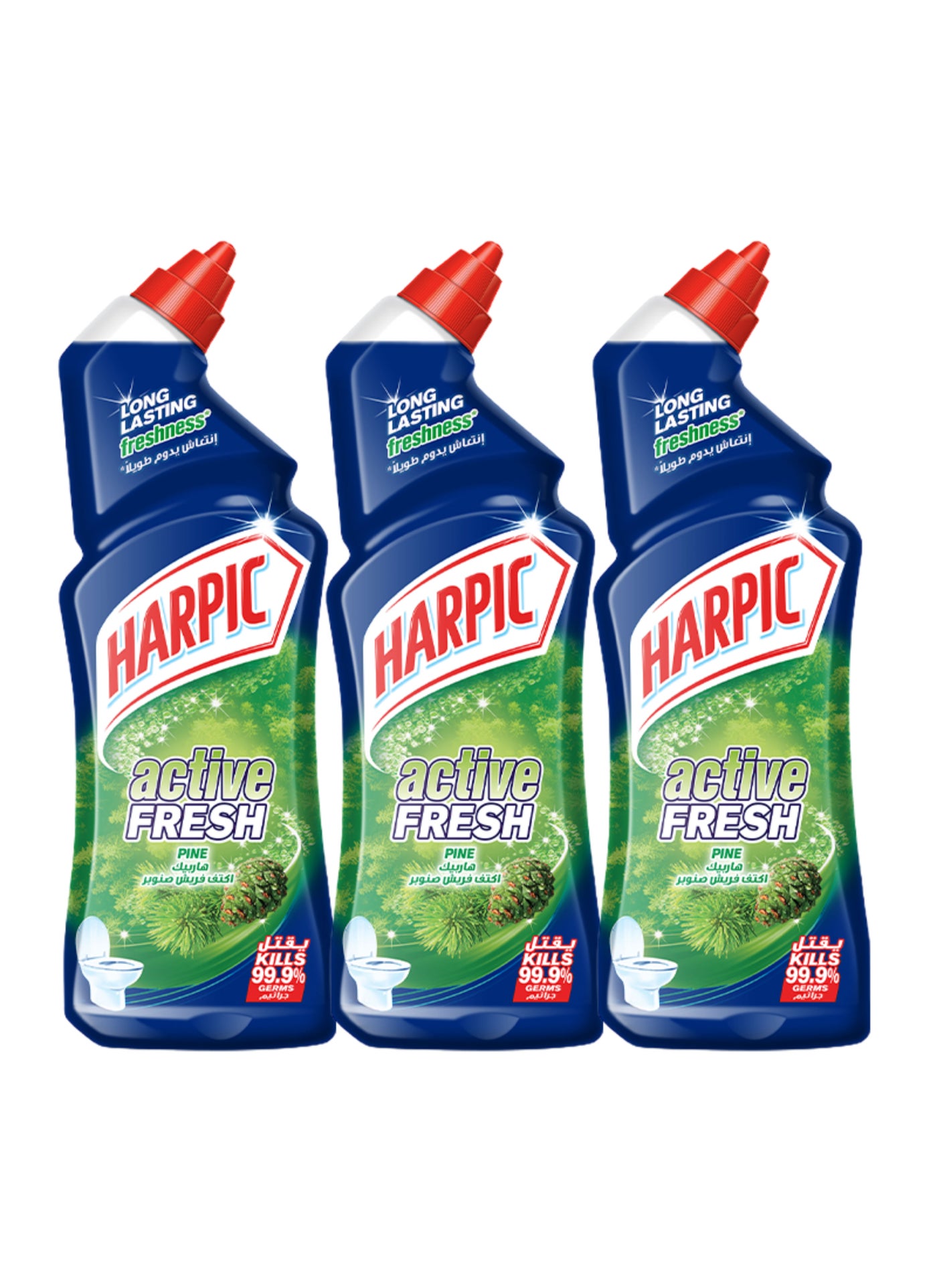 Harpic Active Fresh Pine Toilet Cleaner, 750ml x 3 750ml