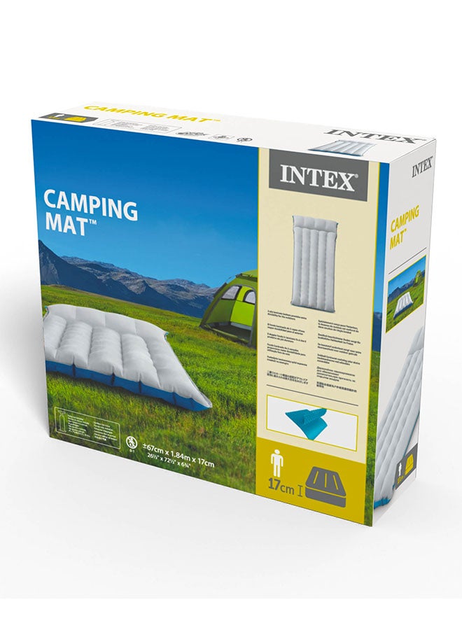 INTEX - Inflatable Fabric Camping Mattress Grey/Blue - Image 1
