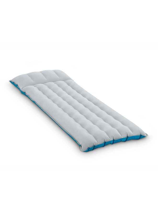 INTEX - Inflatable Fabric Camping Mattress Grey/Blue - Image 1