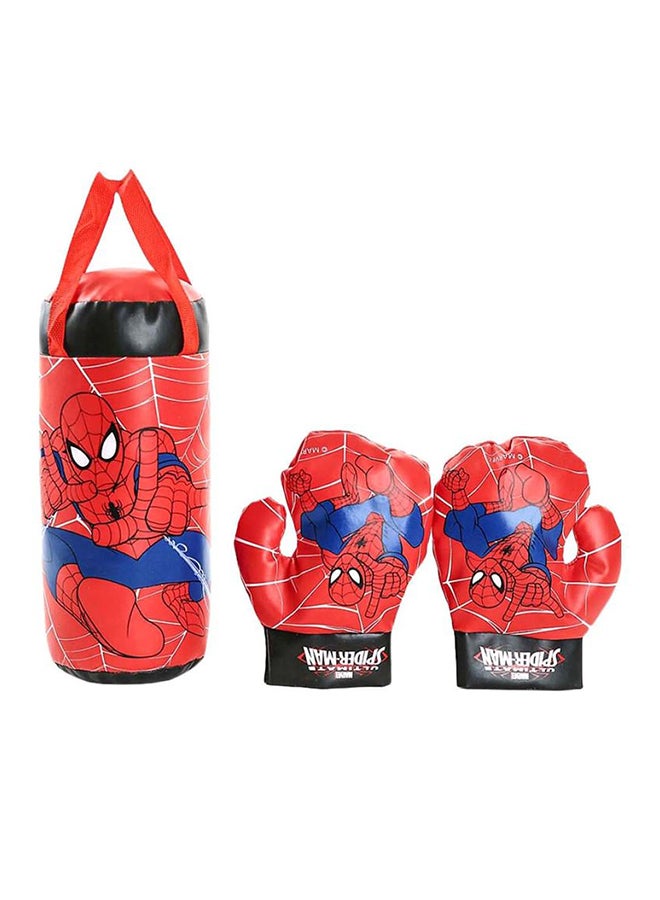 Exclusive Spiderman Boxing Punching Bag Kit With 2 Gloves Padded For Safety 15x38x15cm - Image 1