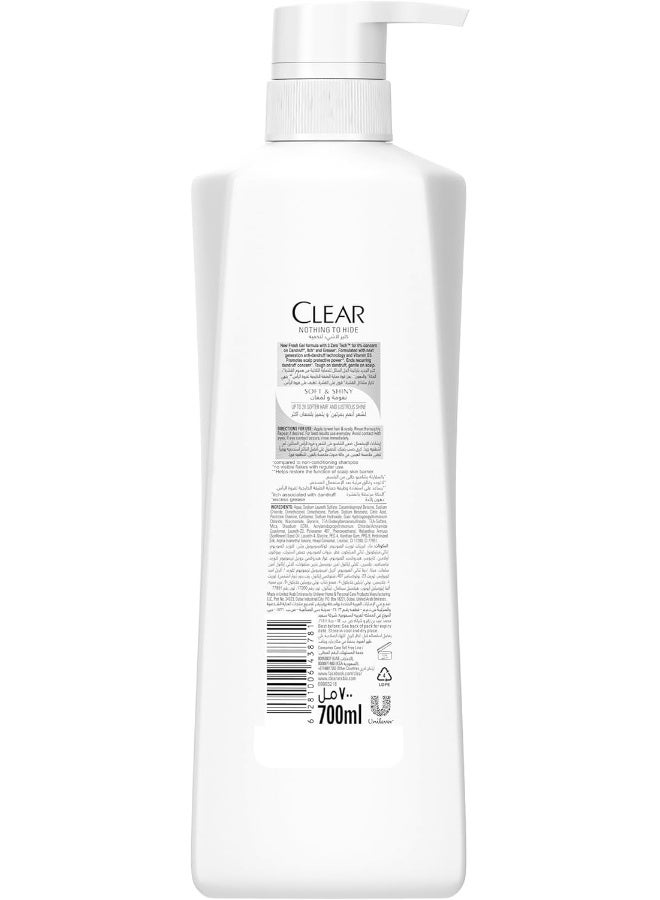 CLEAR Soft & Shiny Anti Dandruff Shampoo For Women, 700ml  - Image 2
