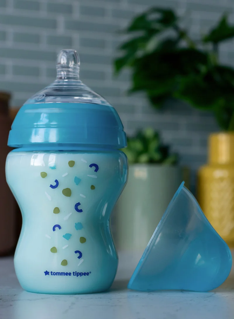 tommee tippee Pack Of 1 Advanced Closer To Nature Anti-Colic Baby Bottle, Slow-Flow Venting System 0 Months+, 260 ml, Assorted