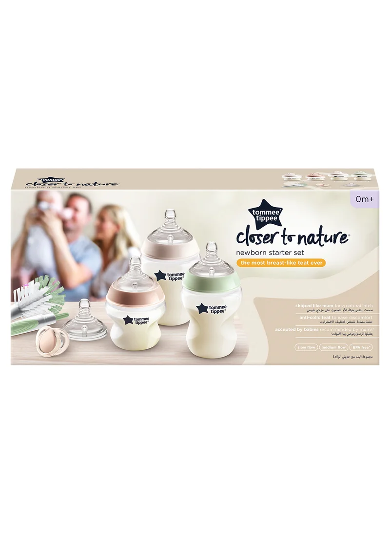 tommee tippee Closer To Nature Newborn Baby Bottle Starter Kit With Anti Colic Valve - Assorted