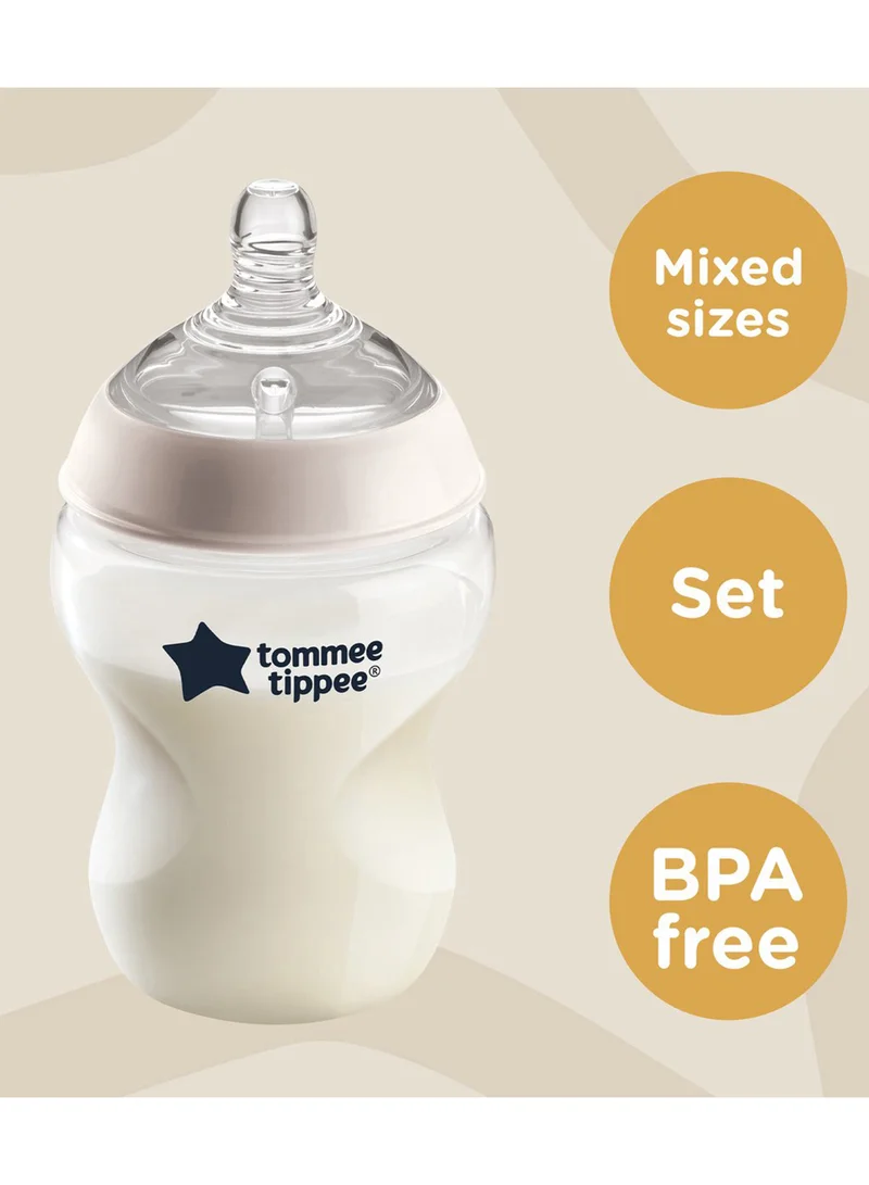 tommee tippee Closer To Nature Newborn Baby Bottle Starter Kit With Anti Colic Valve - Assorted