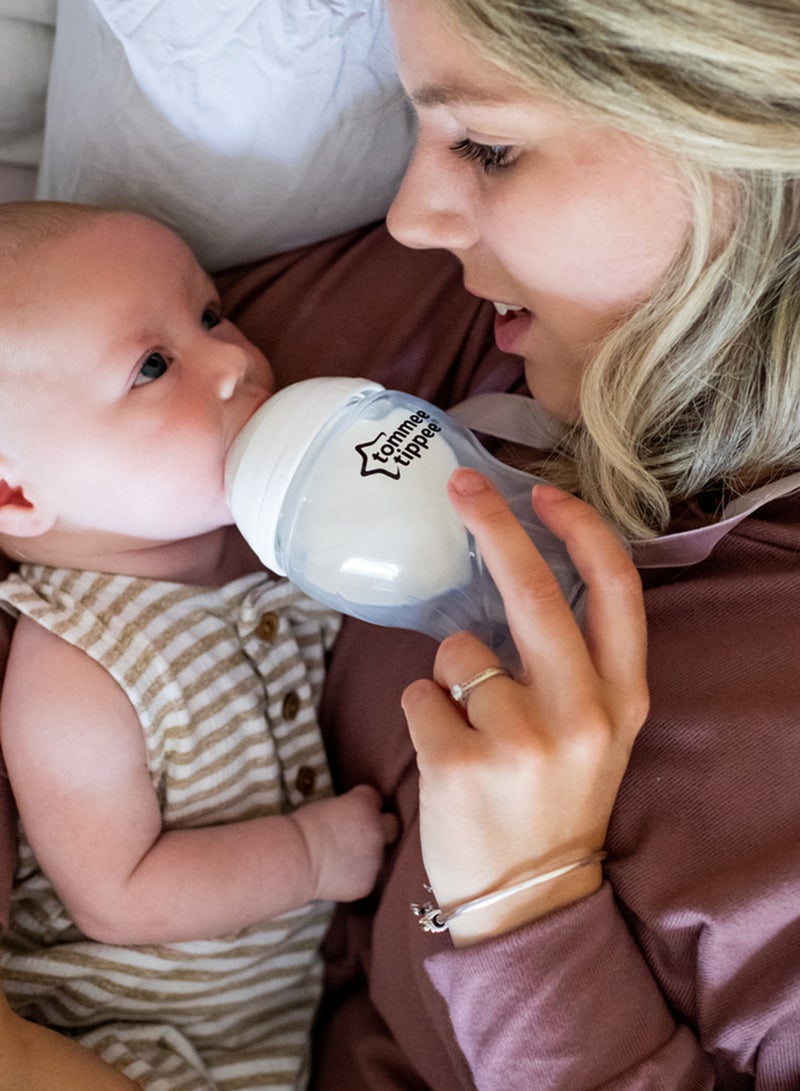 tommee tippee - Pack Of 2 Closer To Nature Baby Bottles, Medium-Flow Teat With Anti-Colic Valve 3 Months+, 340 ml Multicolor - Image 1