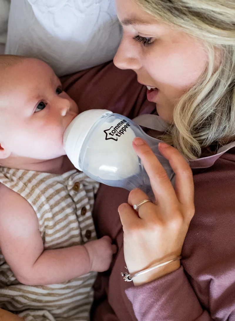 tommee tippee Natural Start Baby Feeding Bottles 2x340ml – Breast-Like Teat, Anti-Colic Valve, Soft Silicone Nipple – Large Milk Bottles for Newborns, Infants & Toddlers – POND Design