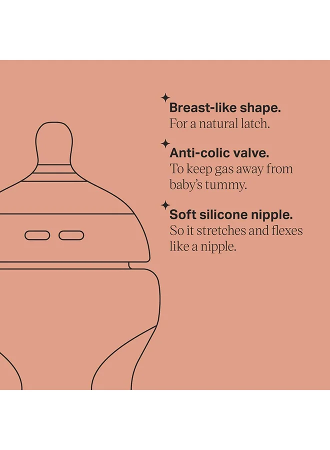 tommee tippee Natural Start Baby Feeding Bottles 2x340ml – Breast-Like Teat, Anti-Colic Valve, Soft Silicone Nipple – Large Milk Bottles for Newborns, Infants & Toddlers – POND Design