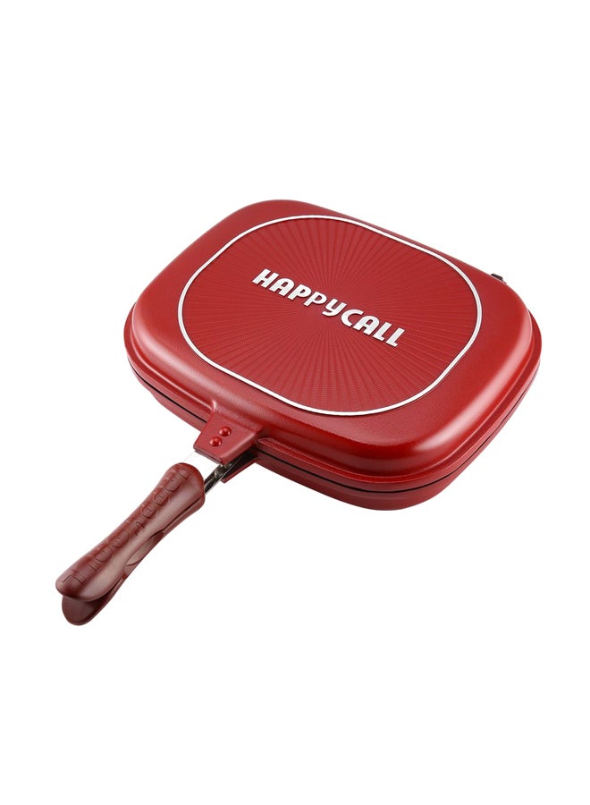 Double Side Grill Frying Pan Red 44x33.5x8.5cm - Image 1