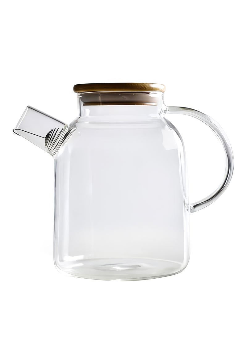 Cuisine Art Minimalist Glass Teapot with Lid, Heat-Resistant Borosilicate Tea Kettle, Clear 13.5 x 6.8 x 18.5cm, Perfect for Loose Leaf & Flowering Tea ,Glass Teapot, Clear Tea Kettle, Borosilicate Teapot, Minimalist Tea Maker, Loose Leaf Tea Pot, Heat Resistant Glass Kettle, Small Glass Teapot, Tea Serving Pot, Flowering Tea Infuser, Modern Kitchenware, Transparent Tea Pot, UAE Kitchen Supplies. Clear 13.5x6.8x18.5cm Clear 13.5x6.8x18.5cm - Image 1