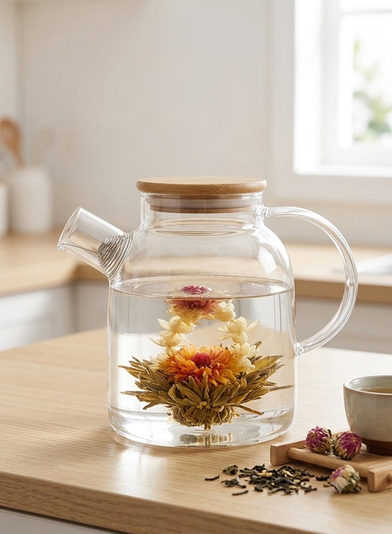 Cuisine Art Minimalist Glass Teapot with Lid, Heat-Resistant Borosilicate Tea Kettle, Clear 13.5 x 6.8 x 18.5cm, Perfect for Loose Leaf & Flowering Tea ,Glass Teapot, Clear Tea Kettle, Borosilicate Teapot, Minimalist Tea Maker, Loose Leaf Tea Pot, Heat Resistant Glass Kettle, Small Glass Teapot, Tea Serving Pot, Flowering Tea Infuser, Modern Kitchenware, Transparent Tea Pot, UAE Kitchen Supplies. Clear 13.5x6.8x18.5cm Clear 13.5x6.8x18.5cm - Image 3