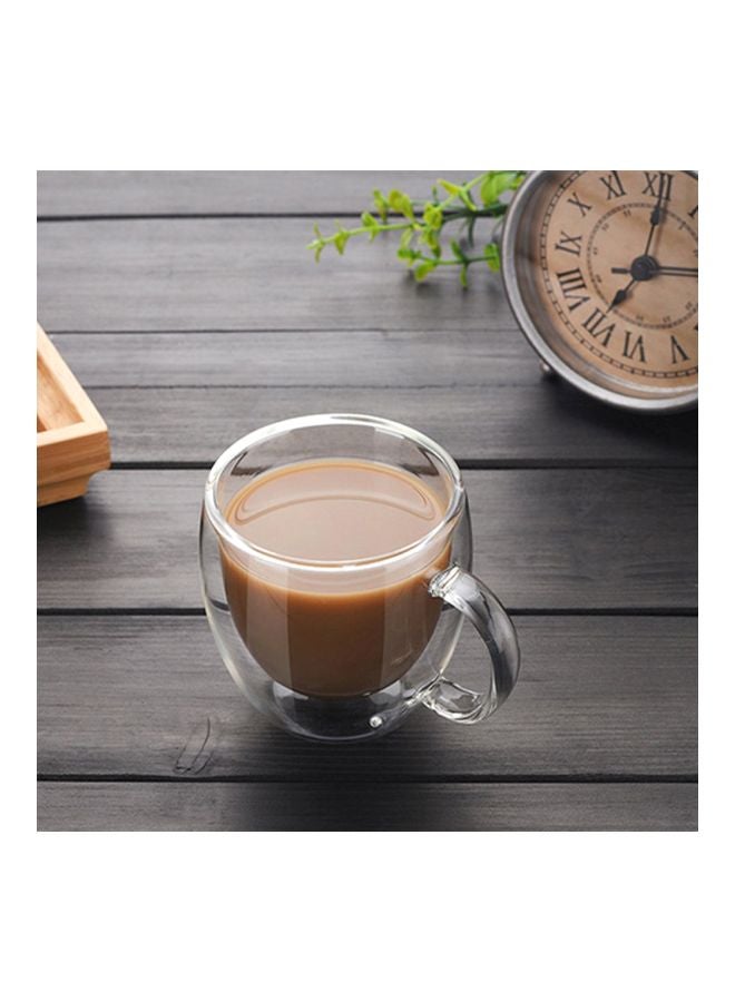 Double Layered Coffee Mug Clear 7.4x4.5x8cm - Image 2