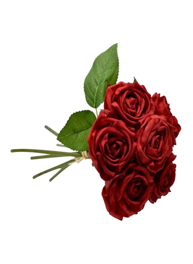 Yatai 6-Piece Real Touch Artificial Rose Flowers Red 15 x 24cm - Image 1