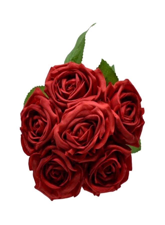 Yatai 6-Piece Real Touch Artificial Rose Flowers Red 15 x 24cm - Image 2
