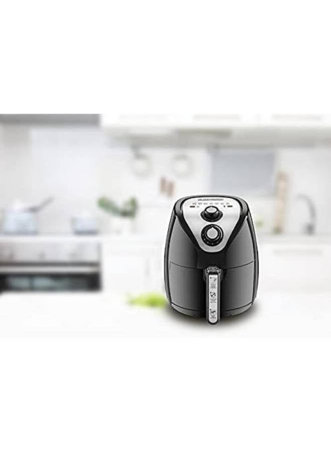بلاك اند ديكر Black and Decker Air Fryer with Rapid Air Convection Technology, 800 g, 220V - 2.5 L 1500 W AF200-B5 Black and Silver  - Image 3