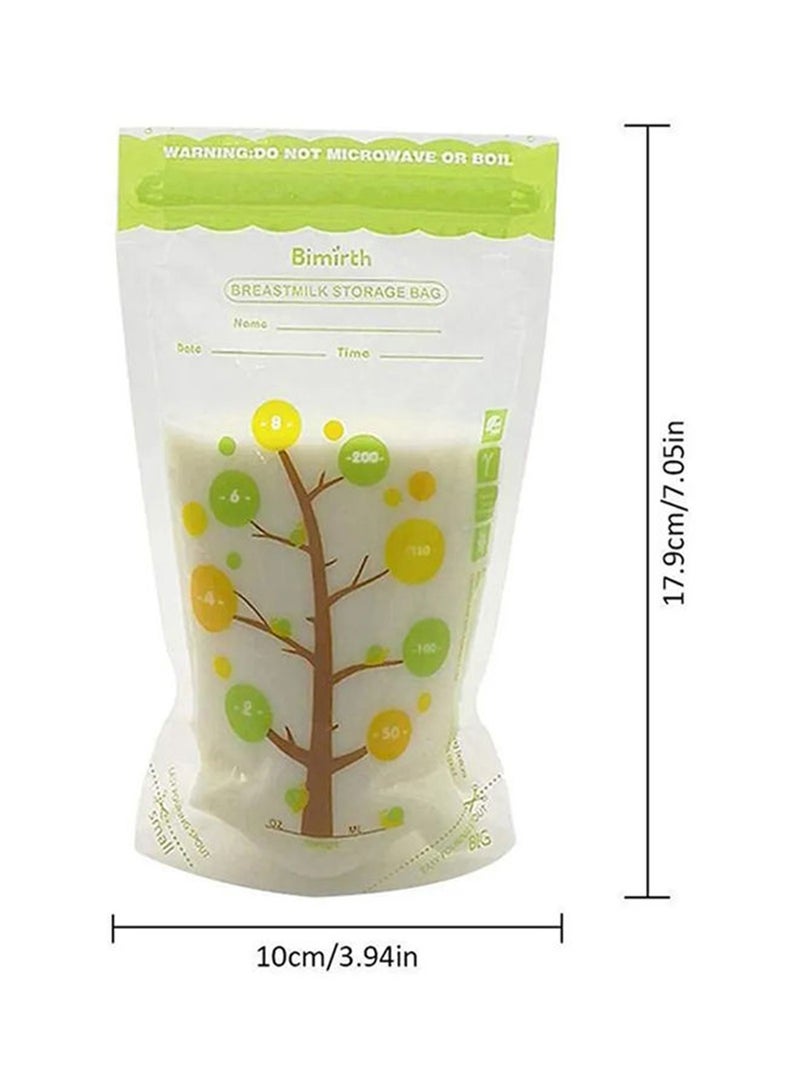Bimirth - Pack Of 112 Baby Breast Milk Storage Bags With Double Zipper And Self-standing Bottom Design, 250 ML - Image 1