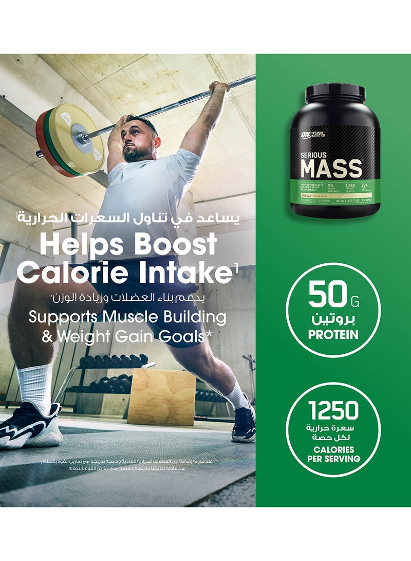 Optimum Nutrition - Serious Mass High Protein Muscle Building Weight Gainer Protein Powder Vanilla 6 Lbs 2.72 Kg - Image 1