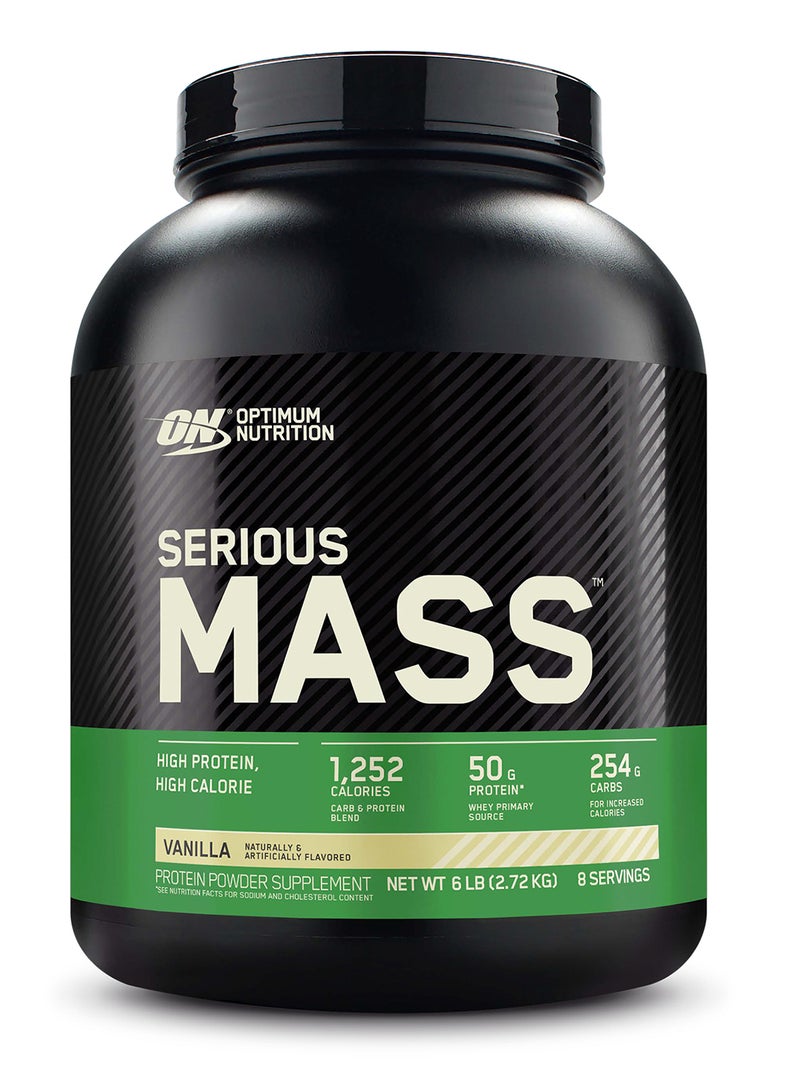 Optimum Nutrition Serious Mass High Protein Muscle Building Weight Gainer Protein Powder Vanilla 6 Lbs 2.72 Kg  - Image 1