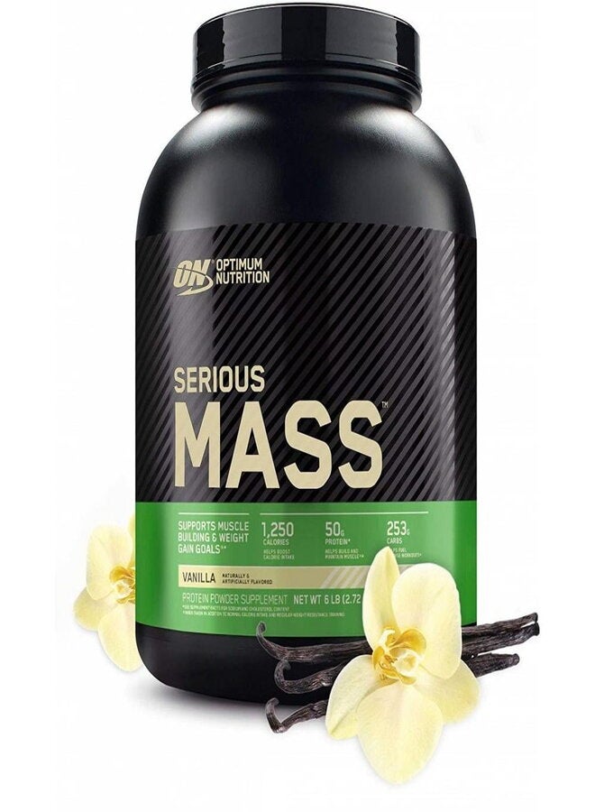 Optimum Nutrition - Serious Mass High Protein Muscle Building Weight Gainer Protein Powder Vanilla 6 Lbs 2.72 Kg - Image 1