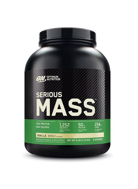 Serious Mass High Protein Muscle Building Weight Gainer Protein Powder Vanilla 6 Lbs 2.72 Kg