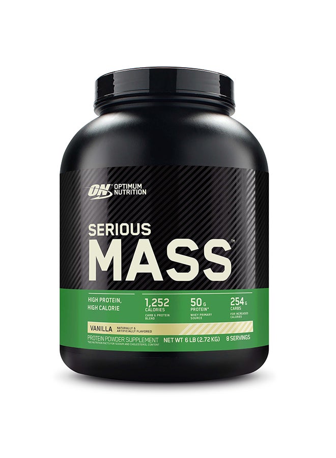 Optimum Nutrition Serious Mass High Protein Muscle Building Weight Gainer Protein Powder Vanilla 6 Lbs 2.72 Kg  - Image 1