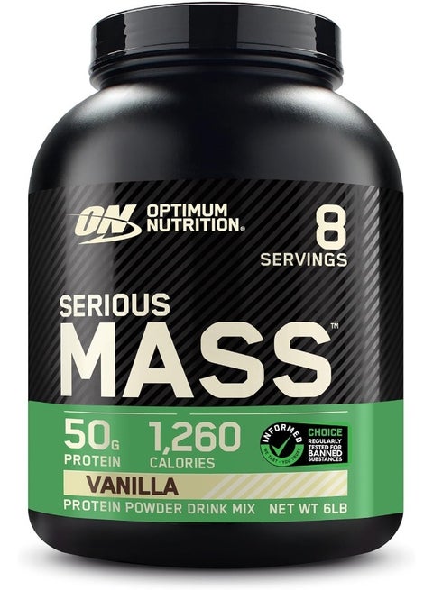 Serious Mass: High Protein Muscle Building & Weight Gainer Protein Powder, Vanilla, 6 Lbs (2.72 KG)