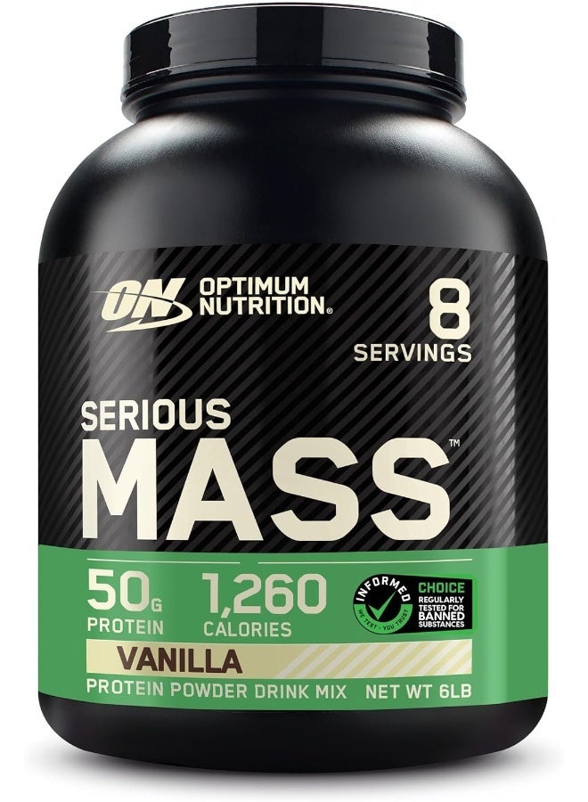 Serious Mass: High Protein Muscle Building & Weight Gainer Protein Powder, Vanilla, 6 Lbs (2.72 KG)