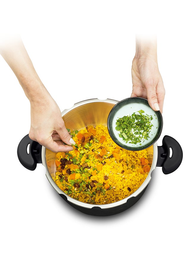 تيفال طنجرة ضغط سهلة الاستخدام من كليبسومينت، تحريض من الفولاذ المقاوم للصدأ، 9 لتر، فضي/أسود/أحمر 9 لتر فضي / أسود / أحمر 9لترات - Image 3