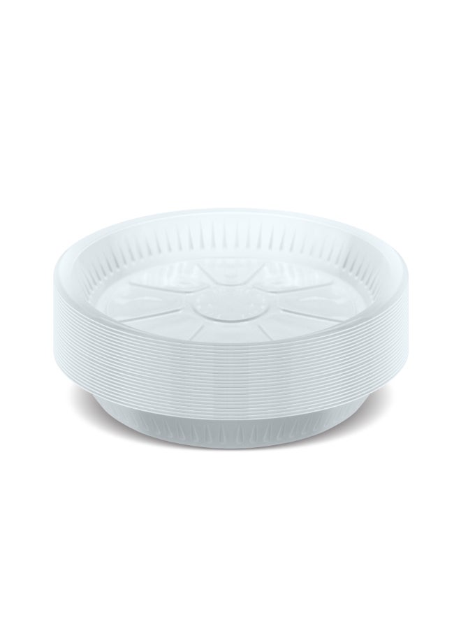 Fun - Disposable Plastic Plate 50 Pieces White 18cm - Image 1