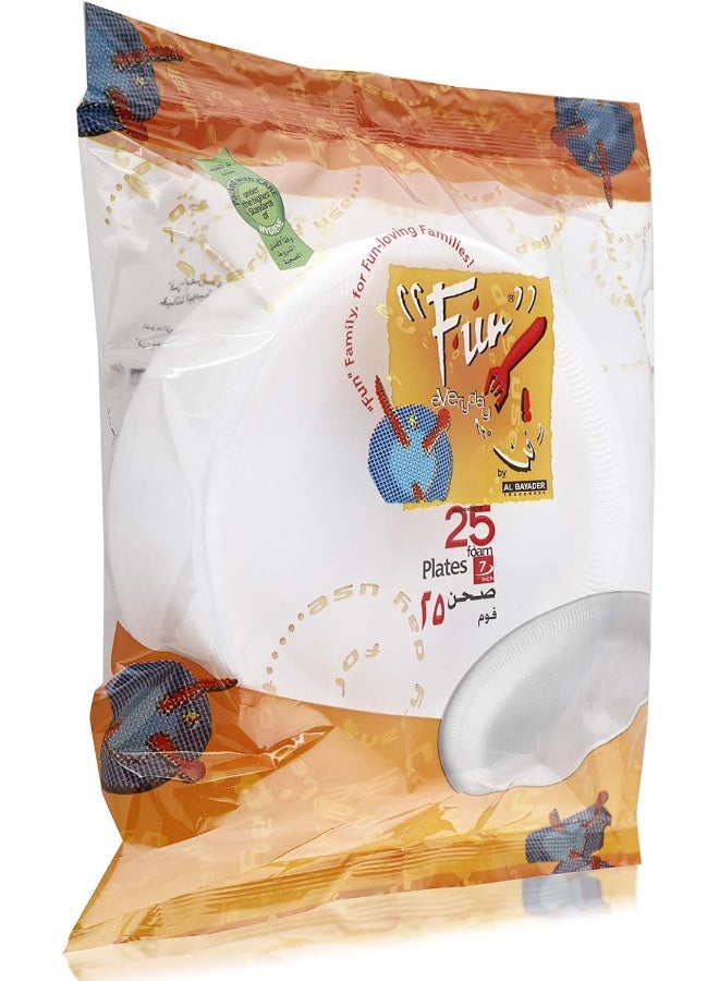 Fun 25 Piece Foam Plate White 7inch  - Image 3