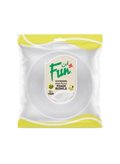 Fun 20 Piece Foam Bowl White 12cm  - Image 1