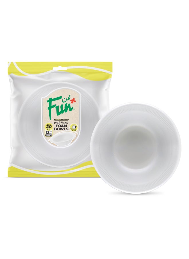 Fun 20 Piece Foam Bowl White 12cm  - Image 2