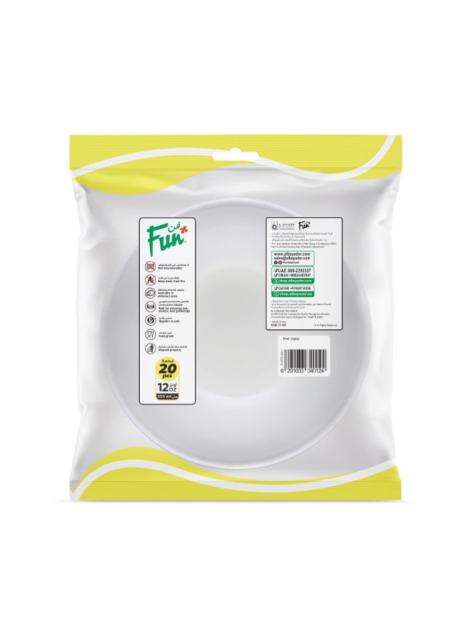 Fun 20 Piece Foam Bowl White 12cm  - Image 3