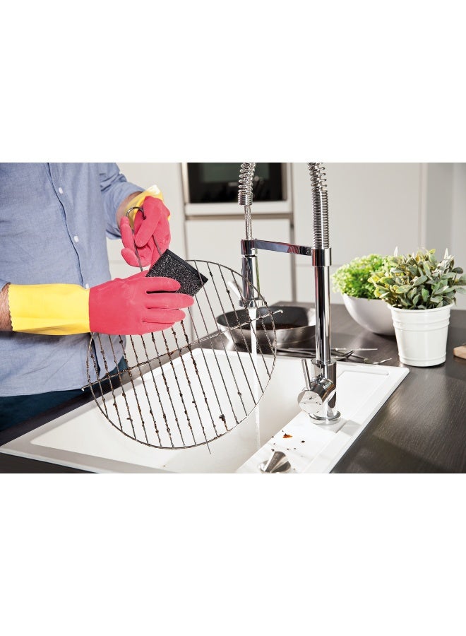 Vileda Robust (Protection) Rubber Gloves M, Reusable, Comfort Plus Lining, Latex And Neoprene, Heavy-Duty, Medium Size, Red & Yellow (1 Pair Per Pack) Red/Yellow M - Image 4