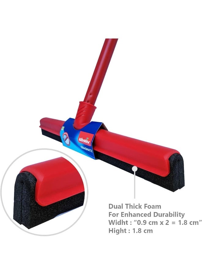 Vileda - Vileda Floor Wiper With Stick Red 35cm - Image 1