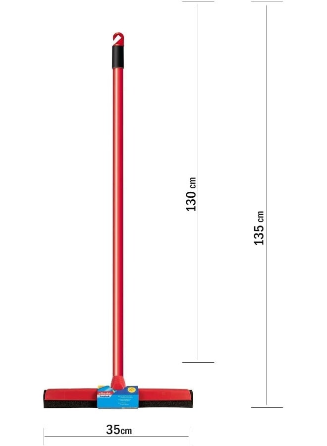 Vileda - Vileda Floor Wiper With Stick Red 35cm - Image 1