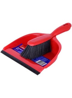 Vileda Vileda Dustpan And Brush Standard Set, Grooved Edge, Rubber Lip Red/Black 33x23x8cm  - Image 3