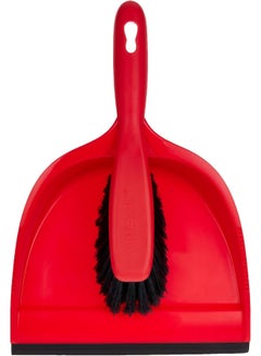 Vileda Vileda Dustpan And Brush Standard Set, Grooved Edge, Rubber Lip Red/Black 33x23x8cm  - Image 4