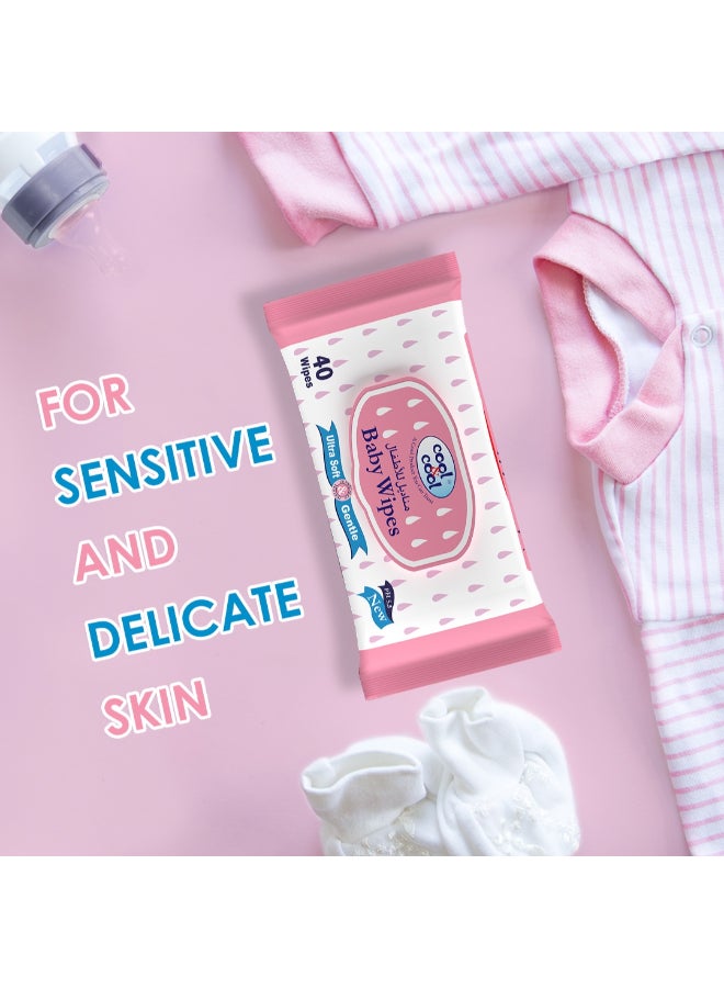 Cool & Cool Baby Wipes 40 Sheets Pack Of 24 - Image 3