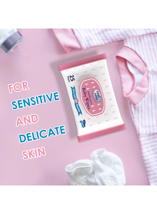 كول اند كول عبوة من 6 مناديل مبللة للسفر للأطفال، 25 منديل - Image 3