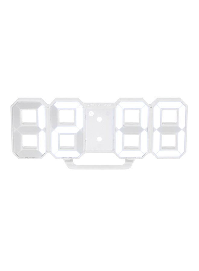 Multifunctional LED Digital Wall Clock 12H/24H Time Display With Alarm Plastic White 22x9.3x4.5cm - Image 1