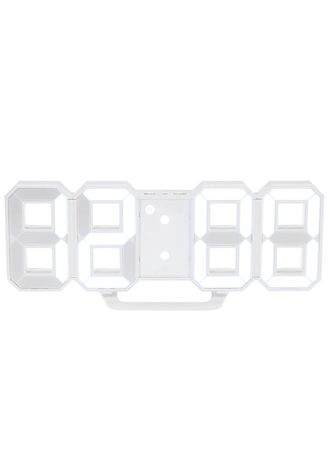 Multifunctional LED Digital Wall Clock 12H/24H Time Display With Alarm Plastic White 22x9.3x4.5cm - Image 2