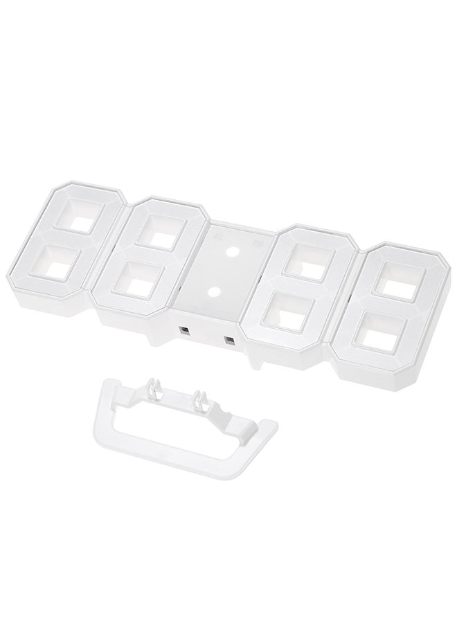 Multifunctional LED Digital Wall Clock 12H/24H Time Display With Alarm Plastic White 22x9.3x4.5cm - Image 3