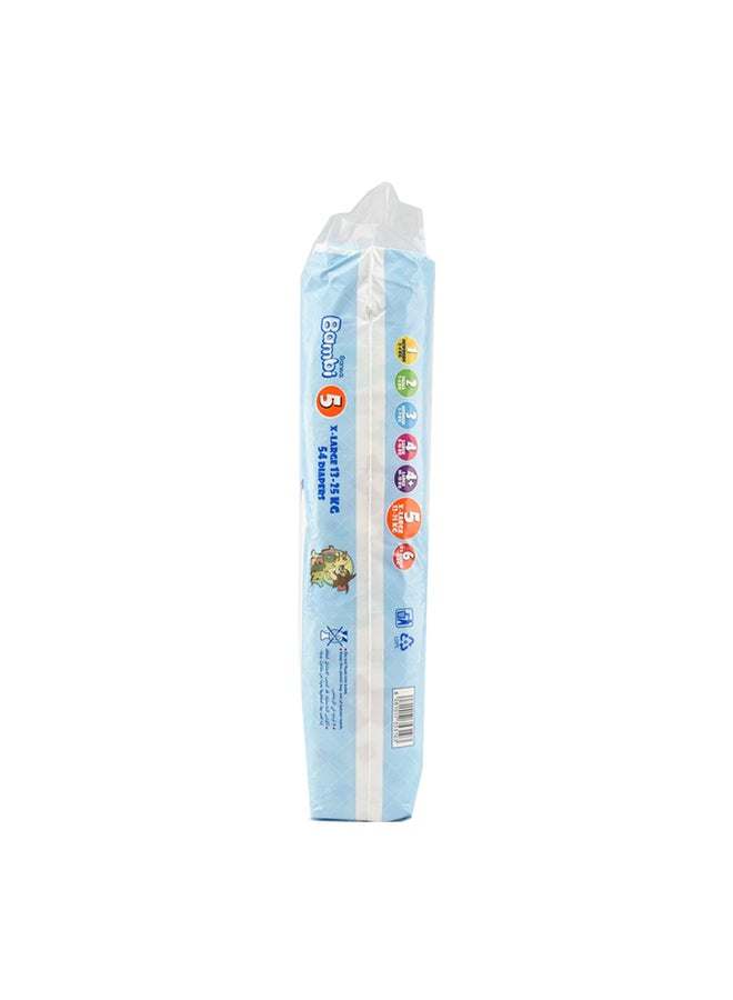 Sanita Bambi Sanita Baby Diapers, Size 5, X-Large,12-22 kg, Jumbo Pack, 54 Diapers - Image 2
