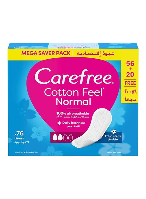Panty Liners Cotton Fresh Scent 76 Piece