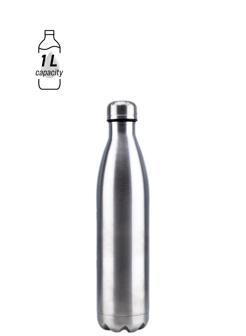 Stainless Steel Vacuum Bottle Silver 1000ml
